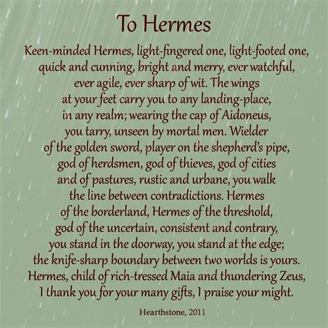 three prayers to hermes